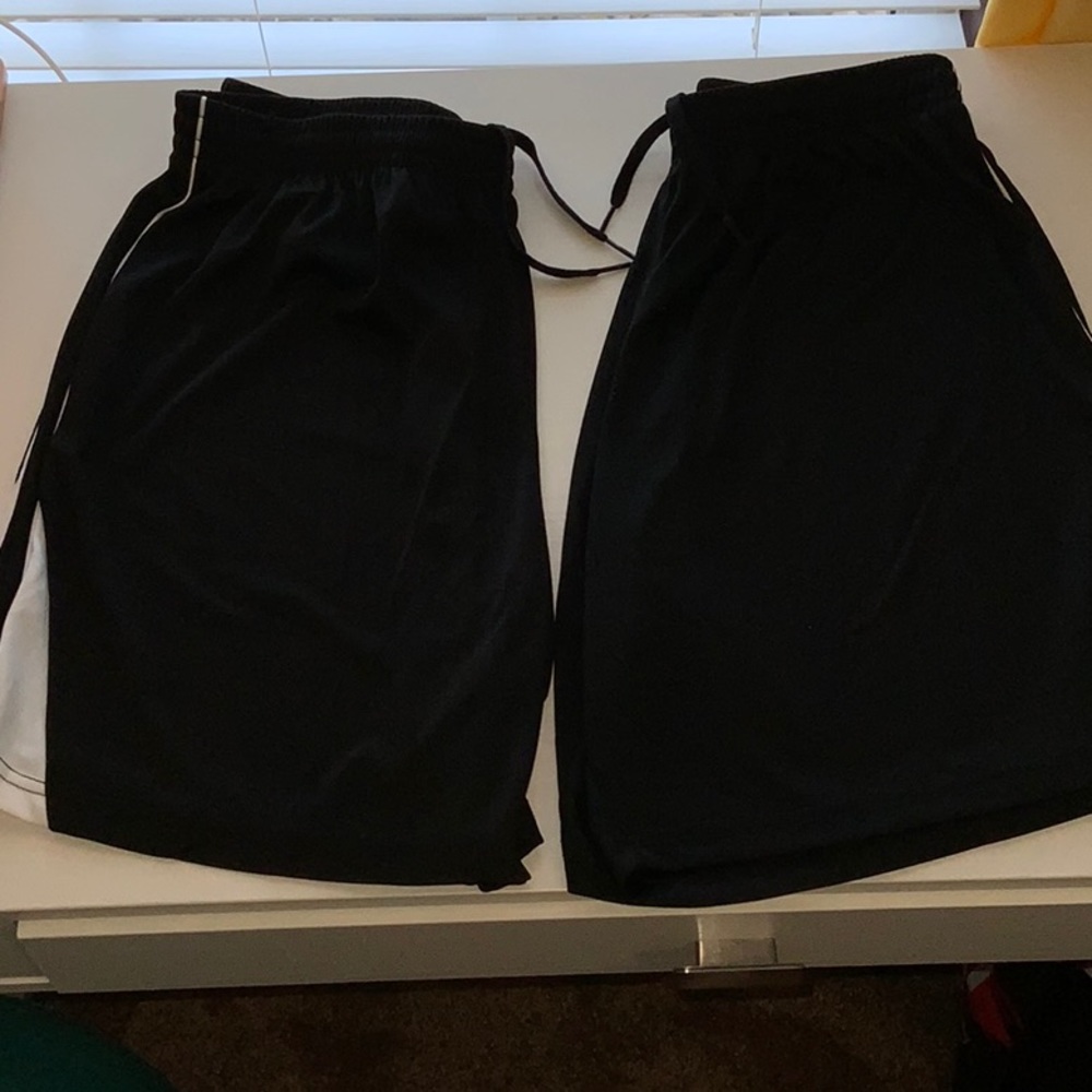 Pair of black soccer shorts, adult medium